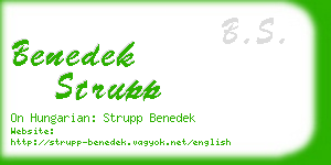 benedek strupp business card